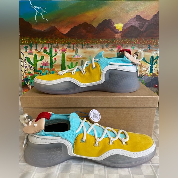 Christian Louboutin Arpoador Flat,Yellow& Blue, Suede, Men’s Size:EU44.5,US 11.5 - Picture 13 of 13